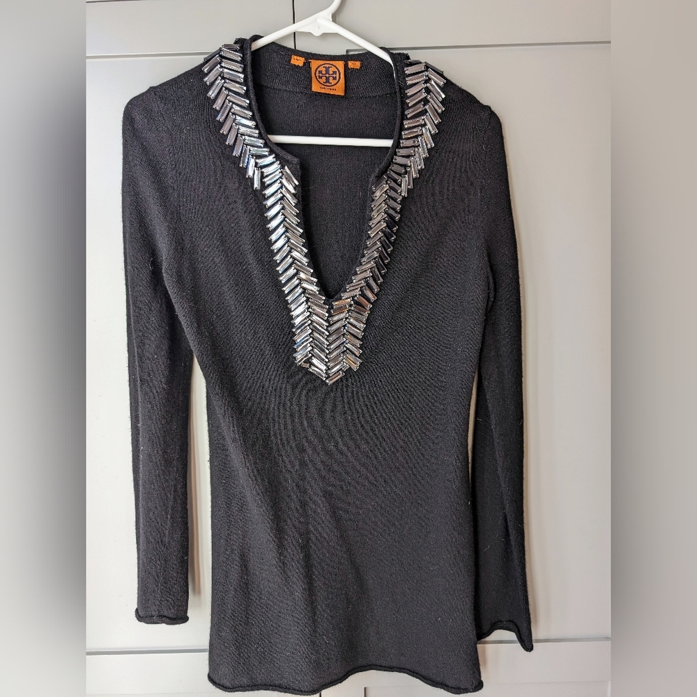 Tory Burch Merino wool/cashmere tunic sweater